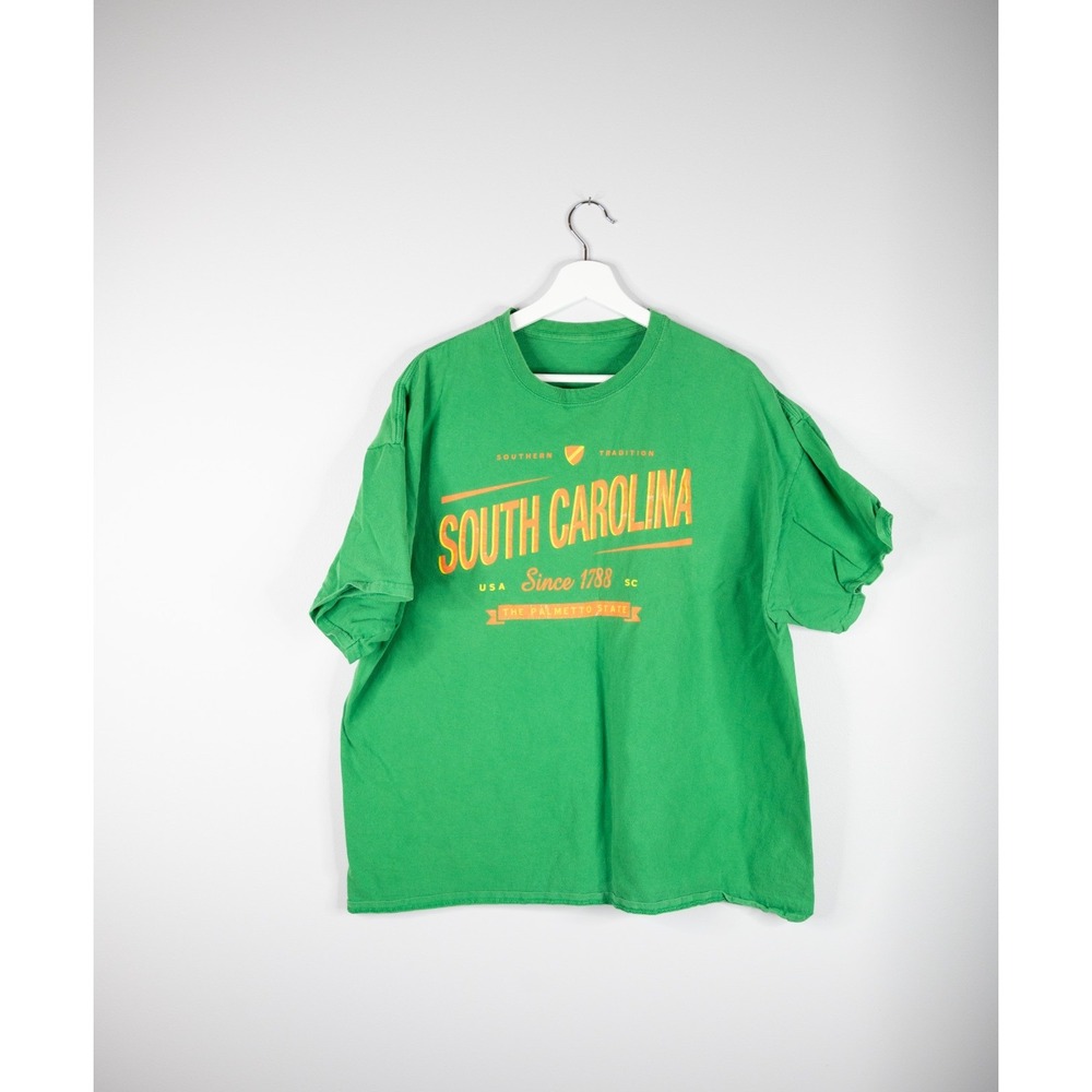 Green South Carolina Men's 2X t-shirt The Palmetto State orange‎